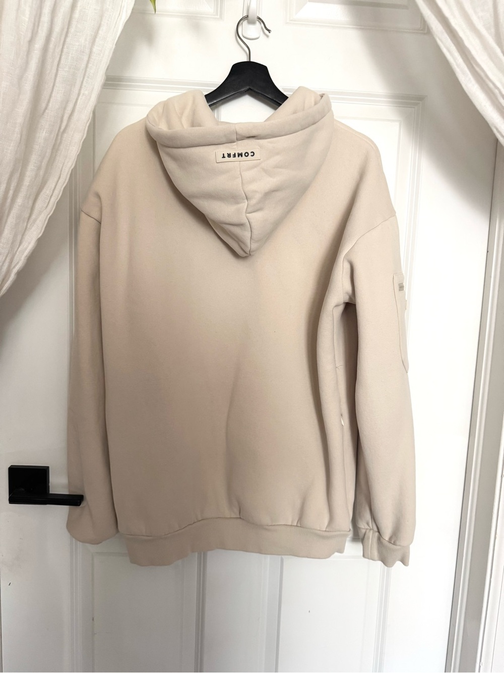 Comfort Oversized Hooded Sweatshirt - Cream - Picture 3 of 8